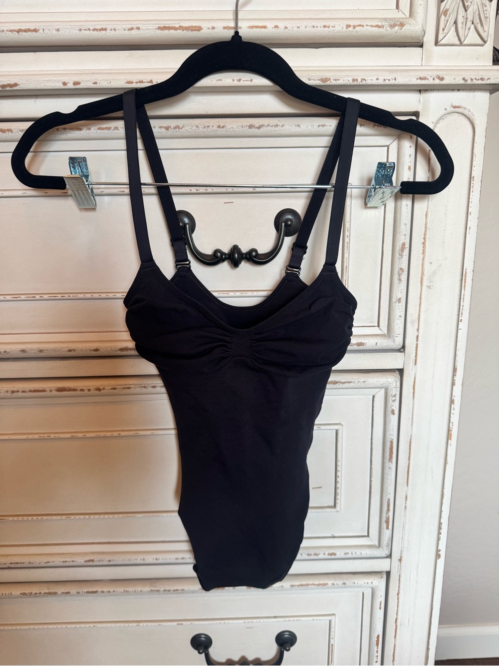 SKIMS Seamless Sculpt Black Onyx Thong Women's Bodysuit Shapewear